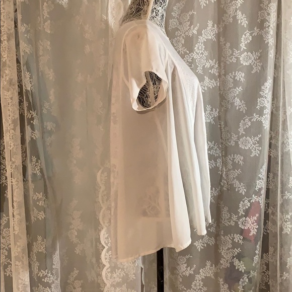 Sheer hi-low a line blouse - Picture 3 of 8